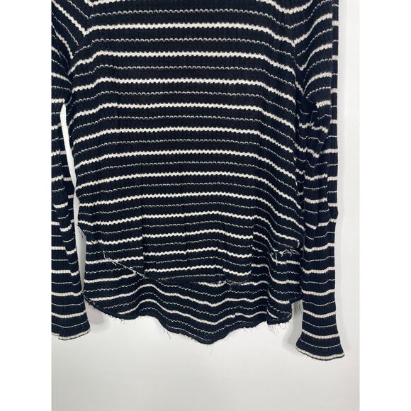 Free People We the Free Drippy Kristina Striped Sweater Black S - Picture 3 of 6